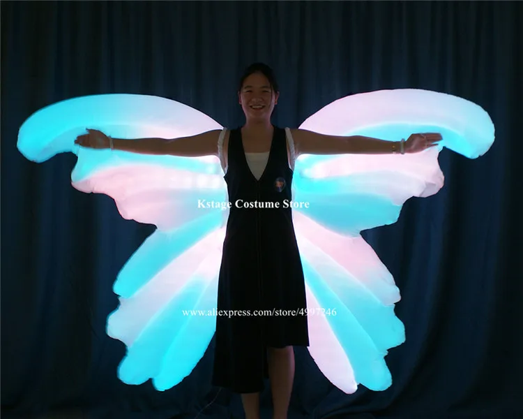 DMX512 Programmable Inflatable led costumes singer wears RGB light wings dj luminous cloak bar led outfit dress full color cloth