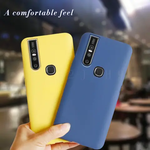 Funda de silicona suave para Vivo V15, carcasa trasera de TPU, parachoques completo, 1818, 1819