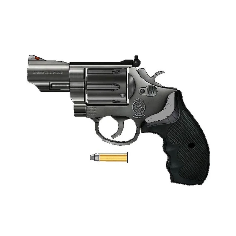 3D Paper Model Gun US M66 Revolver Scale 1:1 Firearm Pistol Handmade Puzzles Manual Creative Gift