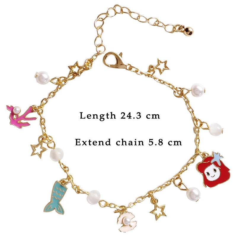 Japanese Cute Cartoon Cinderella Alice Mermaid Snow White Bracelets Alice in Wonderland Fairy tale Bracelets For Women Girls