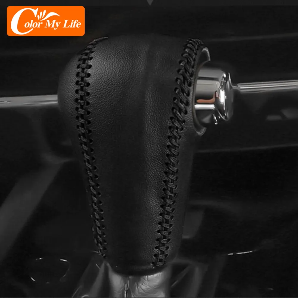 Car Leather Head Shift Knob Protection Cover for Honda Vezel HRV HR-V 2014 - 2022 AT Gear Shift Collars Protection Case Covers