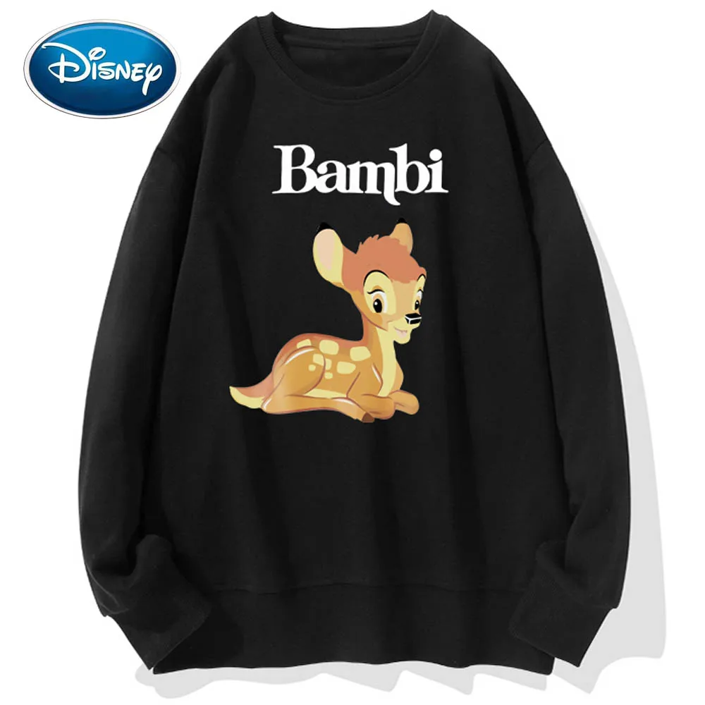 

Disney Sweatshirt Bambi Deer Cartoon Print Cute Couples Unisex Women Sweatshirt O-Neck Pullover Long Sleeve Tops S - 3XL 9 Color