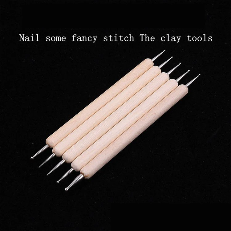 5 Pcs Point Drill Creasing Pen Clay Modeling Tool Spiral Double Head Art Dotting Pottery Tools DIY Ball Styluses Tools