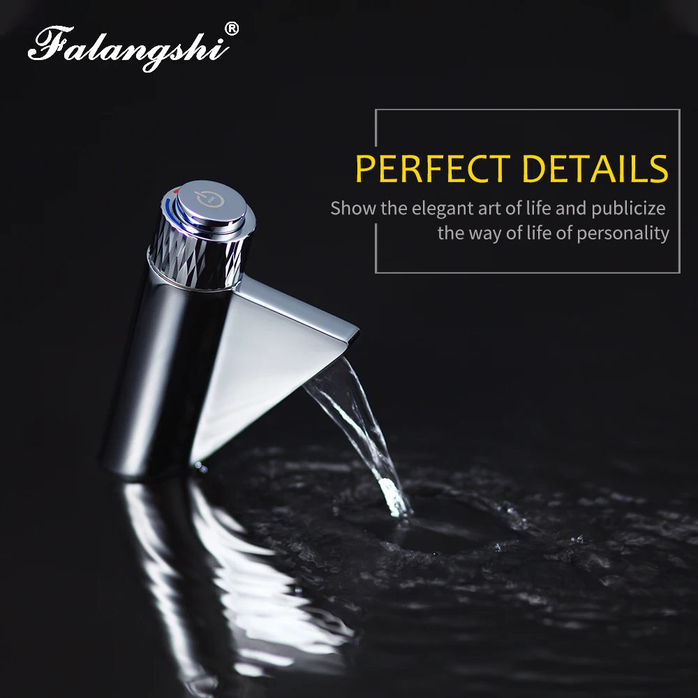 Basin Faucet Chrome Brass Mixer Bathroom Hot Cold Washbasin Water Taps Waterfall Faucet Vessel Sink Mixer Tap WB1096