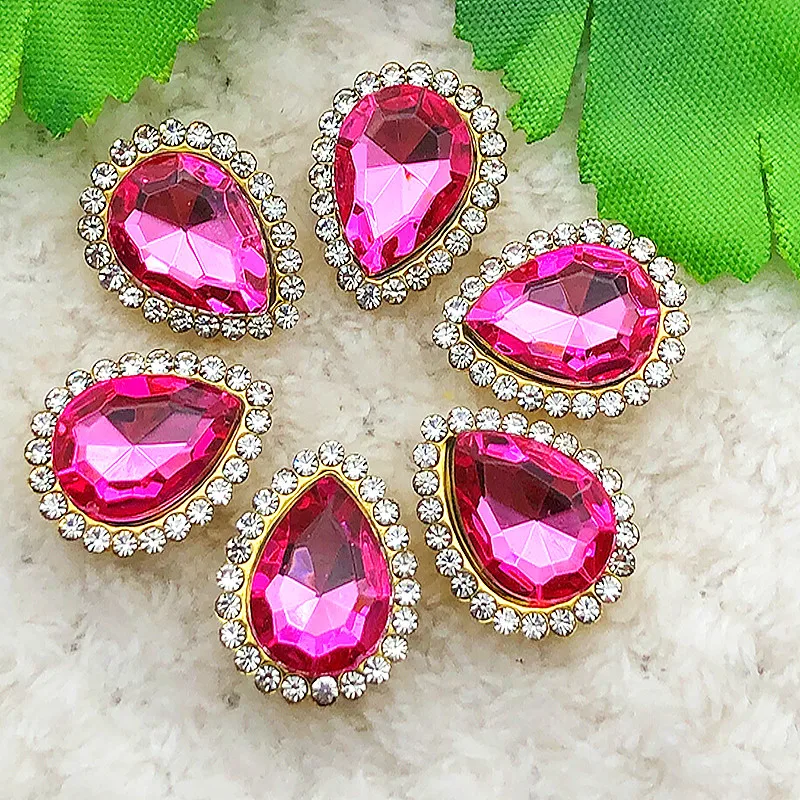 6PCS 14*18mm Water Drop Flatback Crystal Rhinestone Wedding/Clothes Wedding Art Decoration DIY