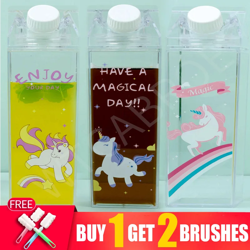 Mi 500ml niños lindo reutilizable saludable creativo leche unicornio escuela botellas De agua deporte botella para beber para agua Garrafa De Agua