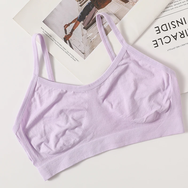 Damen Drahtloser BH Sport-Tube-Top Geripptes Gerafftes Camisole-Bralette Mit/Ohne Polster Unterwäsche Sexy Dessous M-L Intimates