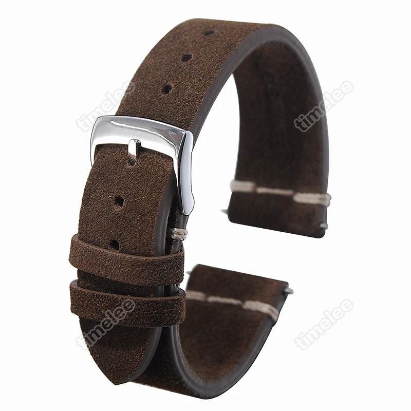 Suede Vintage Hand-Stitched Leather Watch Band soft leather  strap  Vintage Country 18mm19mm 20mm Watch Strap  Watchbands