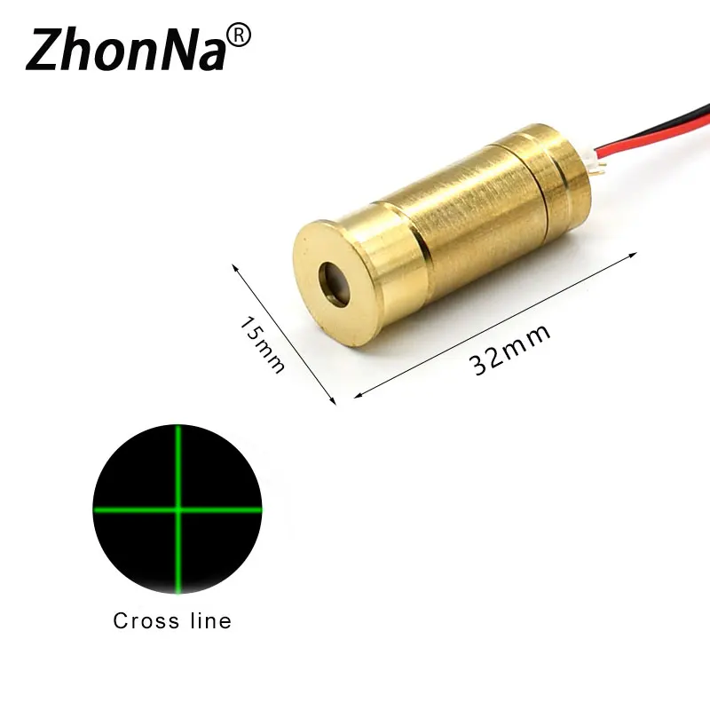 Imagem -03 - Módulo Laser de Luz Verde Cabeça Laser Linha Horizontal Cruzada Metal Palco Luzes de Gramado Acessórios Starlight 13x32nm 45mw Dc2.35v