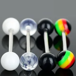 5pc Sexy Barbells Ball Tragus Ear Cartilage Labret Lip Piercing Stainless Steel Tongue Rings Body Jewelry White Black Color