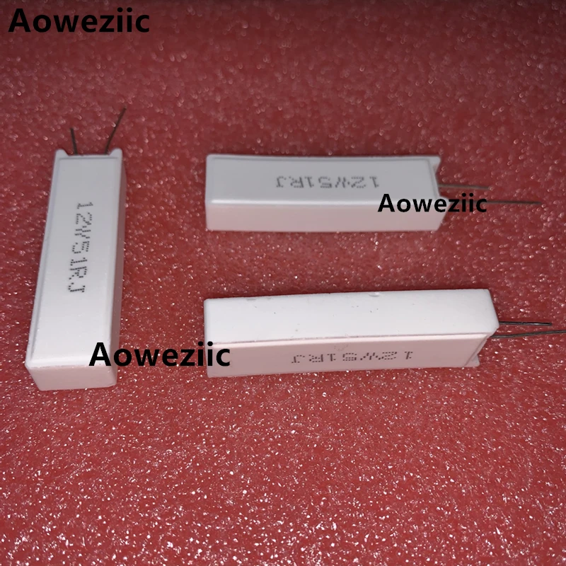 Imagem -02 - Resistência de Cimento Vertical 12w 51 Ohm 51r 51rj 12w51rj 12w51r Resistência Cerâmica Resistência de Energia Peças 51j j Rx275