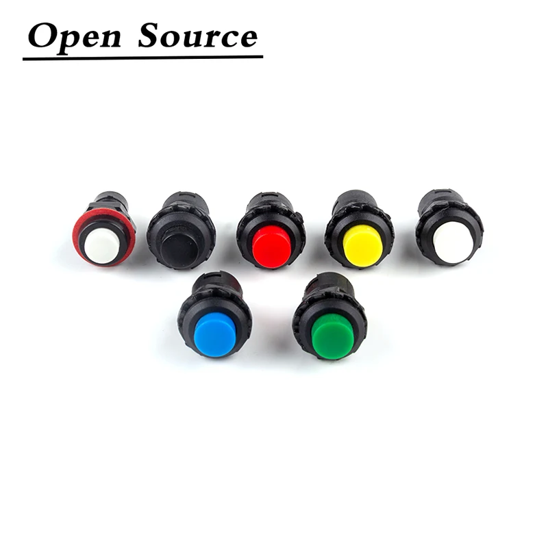 10pcs 12mm Mini Push Button Switches 3A /125VAC Self-locking/Latching Self-reset/Momentary Red Green Blue Yellow White Black