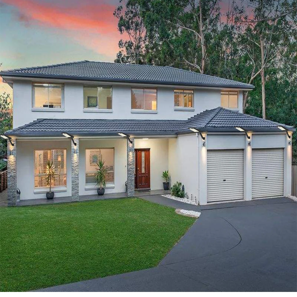 solar lamp post lights outdoor Waterproof pir Motion Sensor spotlight remote controller rotable pole light#