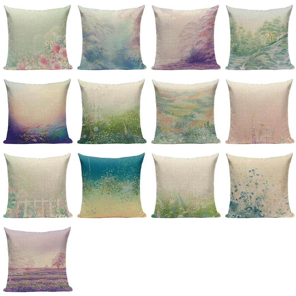 Sunset Waves Throw Pillow Covers Sea of Flowers Decorative Pillows Cover for Pillows Decor Bed Sofa Cushions Throw Pillow Cover