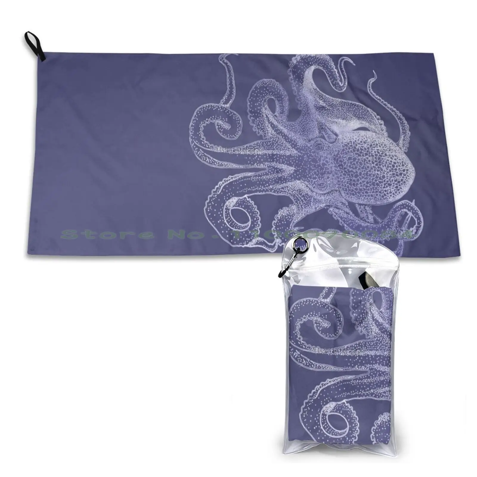 Blueprint Octopus Quick Dry Towel Gym Sports Bath Portable Octopi Under The Sea Sea Life Water Kraken Octopus Phone Cover Sea