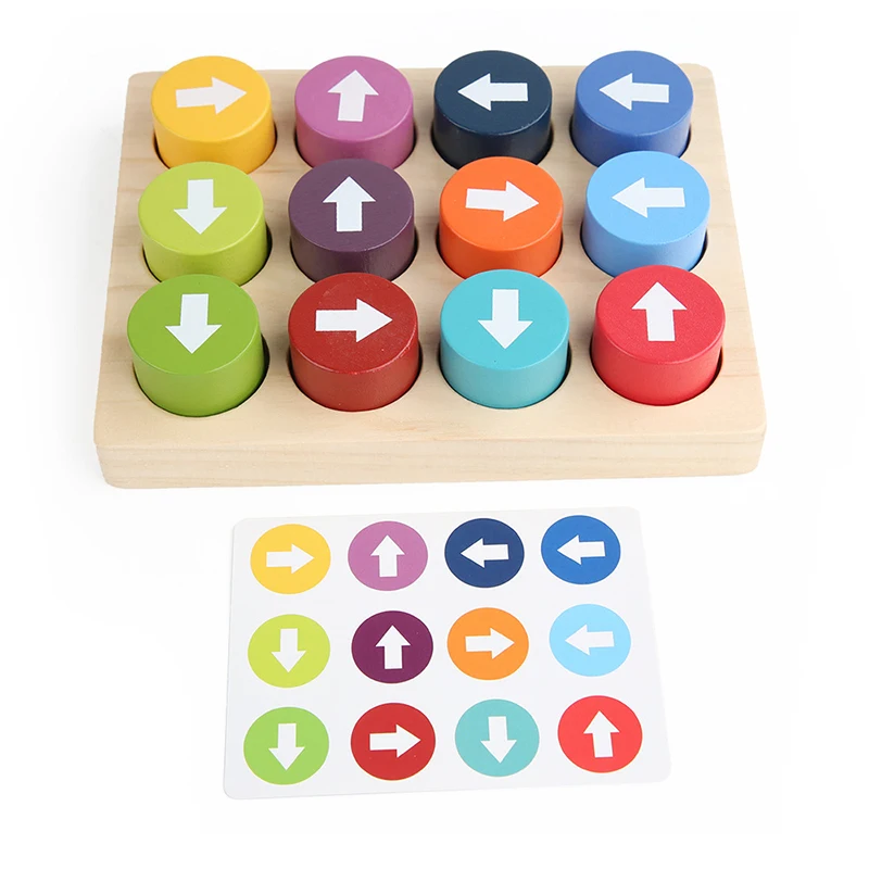 

Creative Children Arrow Matching Game Color Direction Cognition Montessori Children Early Educational Wooden Blocks Toys
