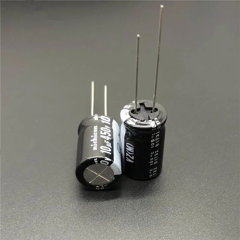 5 pces/50 pces 10uf 450v10uf nichicon vz série 12.5x20mm ampla faixa de temperatura alumínio capacitor eletrolítico pés longos