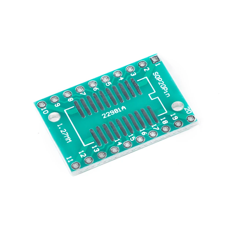 10 pçs/lote SOP20/SSOP20/TSSOP20 para DIP20 0.65/1.27mm Transferência Placa Placa PCB Adaptador Pinboard Pin IC Teste