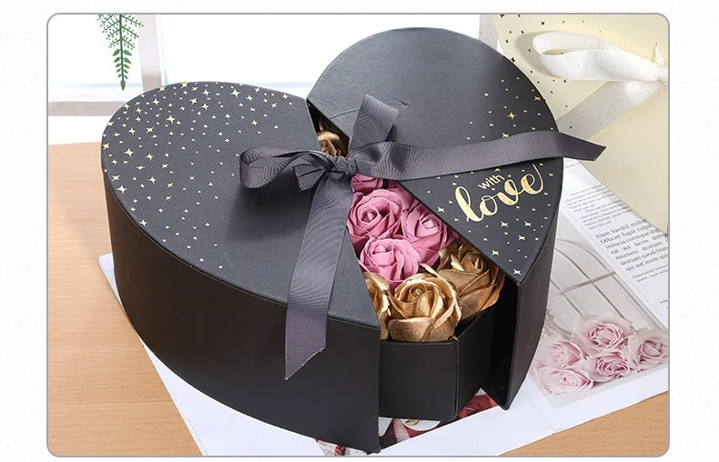 50 Stück Goldene Seifenblumen Rosenblüten DIY Geschenkbox Dekoration Valentinstag Geschenk Hochzeitsstrauß Rosen Künstliche Blumen – Detail 10