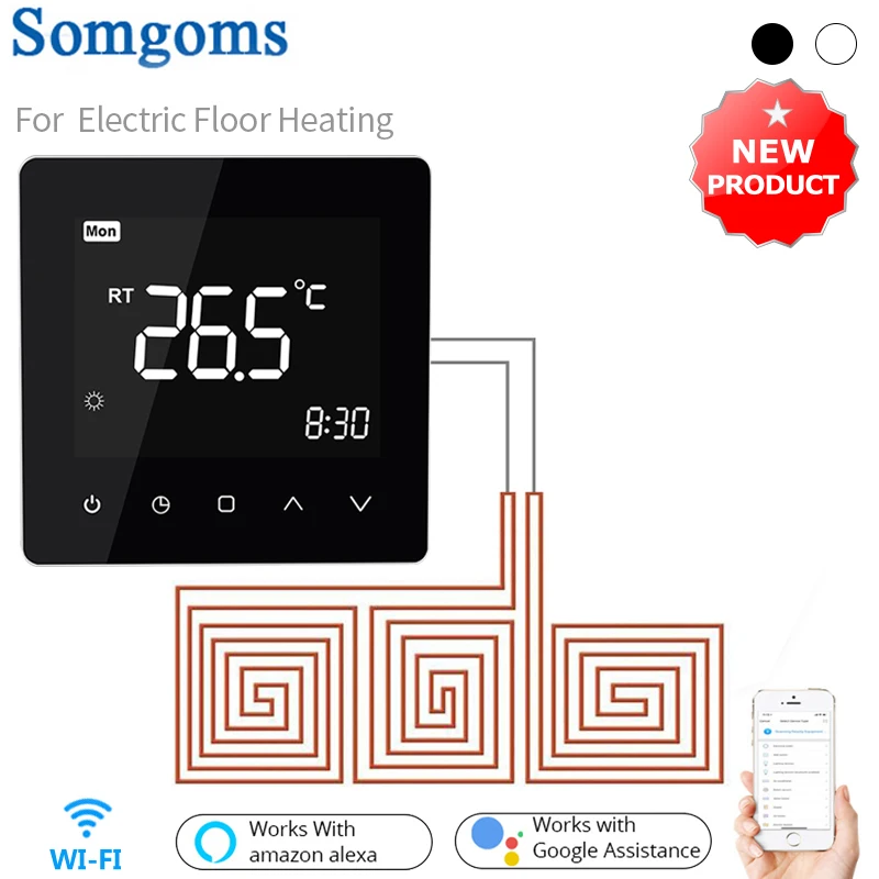 Tuya WiFi Smart Thermostat, Electric Floor Heating Water Temperature Remote Controller For Google Home, Alexa