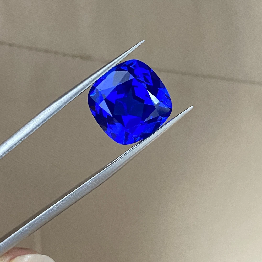 Meisidian Lab 10x10mm 5 Carat Cushion Cut Cornflower Blue Sapphire Cobalt Spinel Gemstone