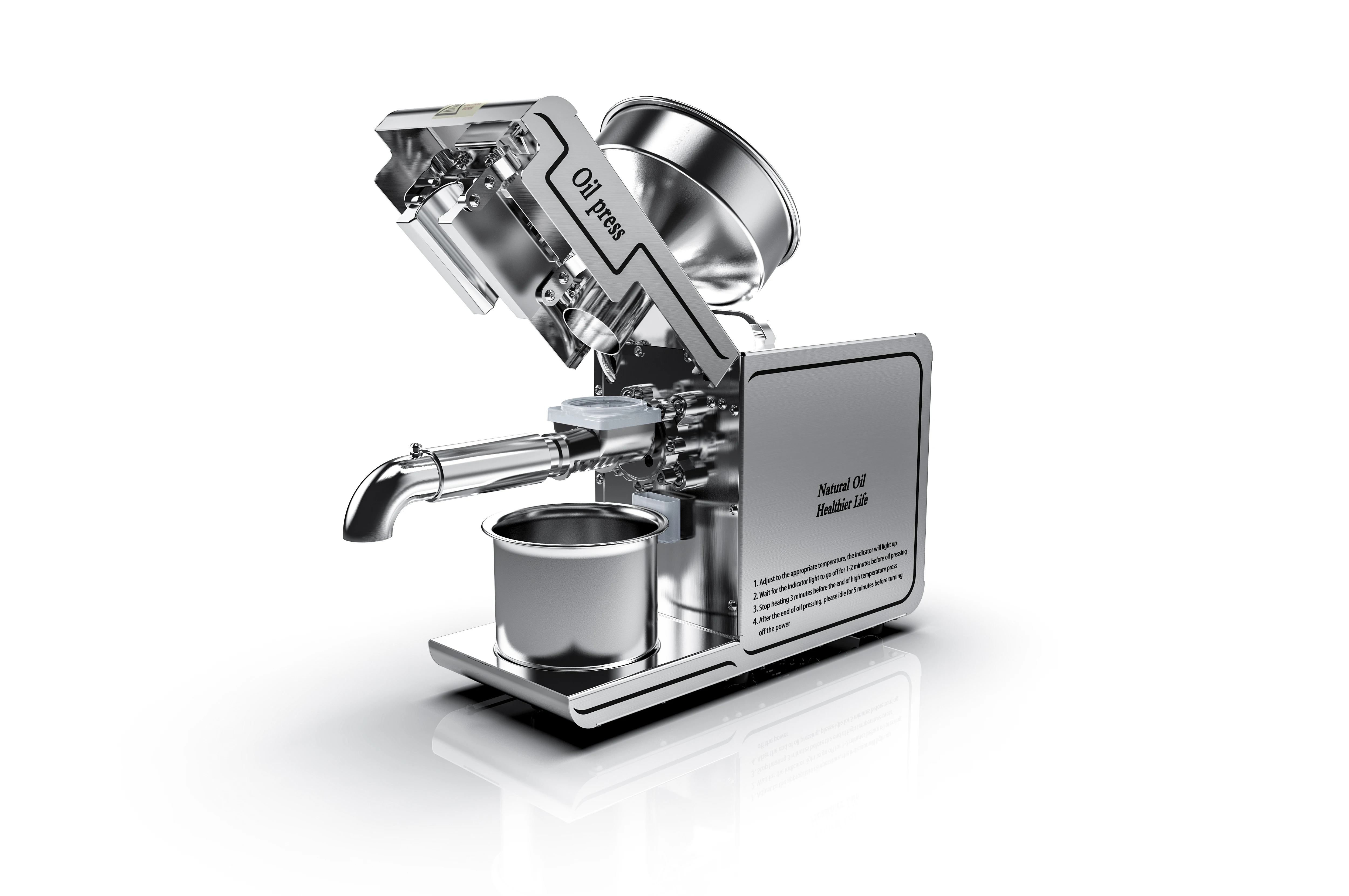 Prensa de aceite eléctrica automática para uso doméstico, máquina de freír de acero inoxidable, temperatura ajustable, Extractor caliente en frío de fácil funcionamiento