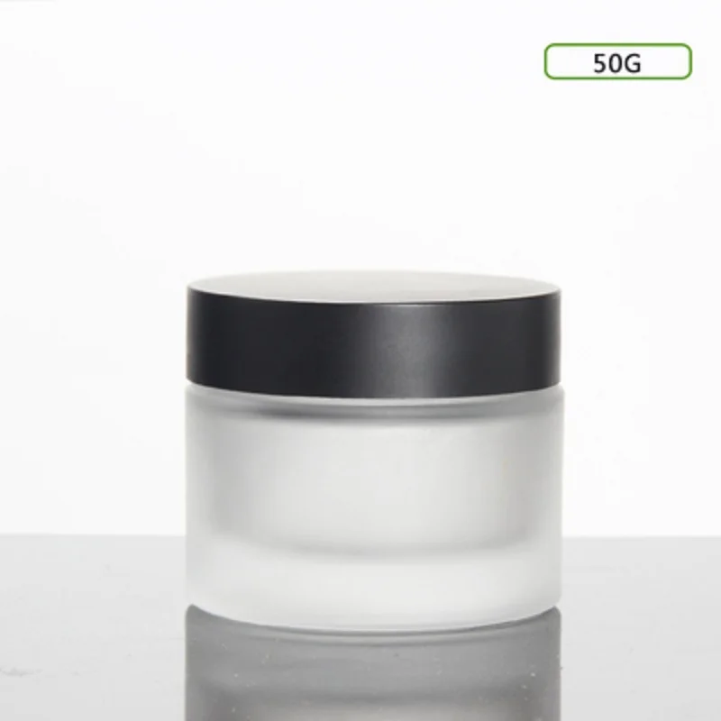 

50G blue/green/frosted/glass jar bottle matte black lid for essence/eye cream/day cream/moisturizer cosmetic packing