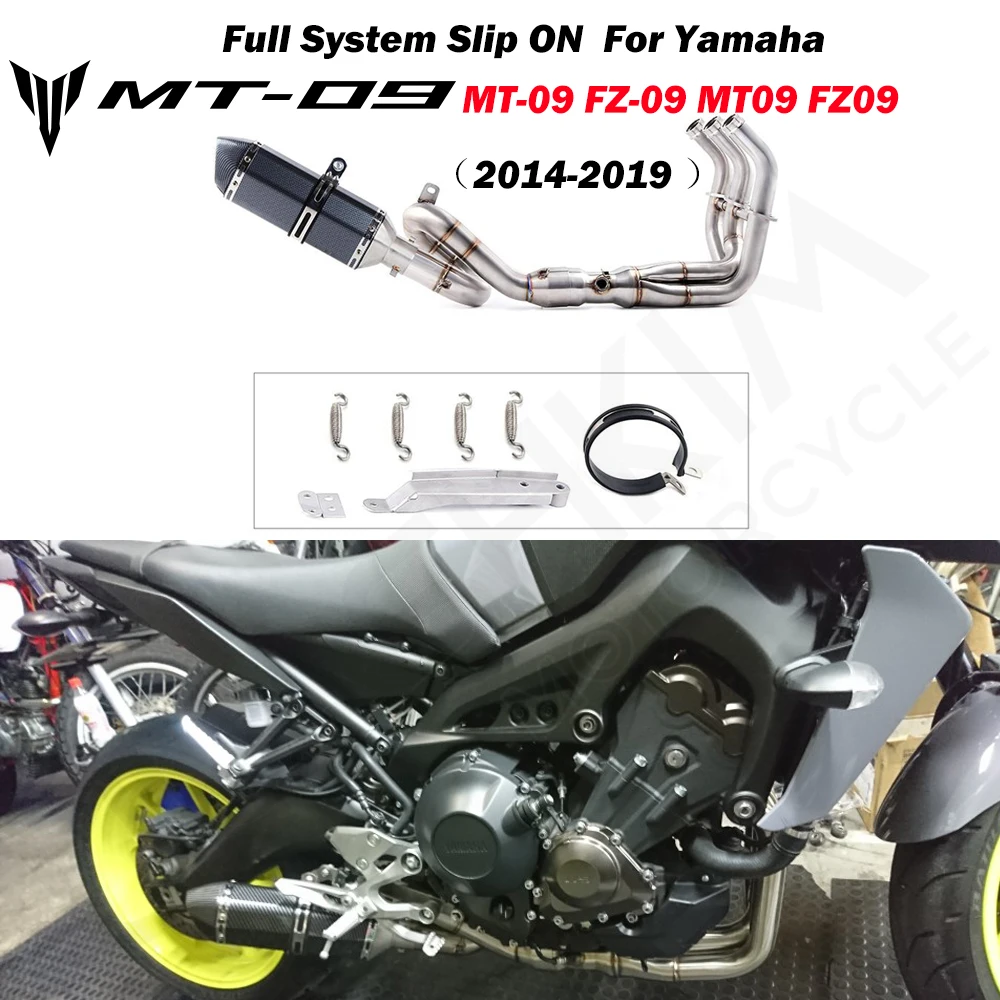 

MT09 FZ09 Motorcycle Exhaust muffler pipe exhaust Full System Slip On For yamaha FZ-09 MT-09 MT 09 2014-2019 XSR900 exhaust