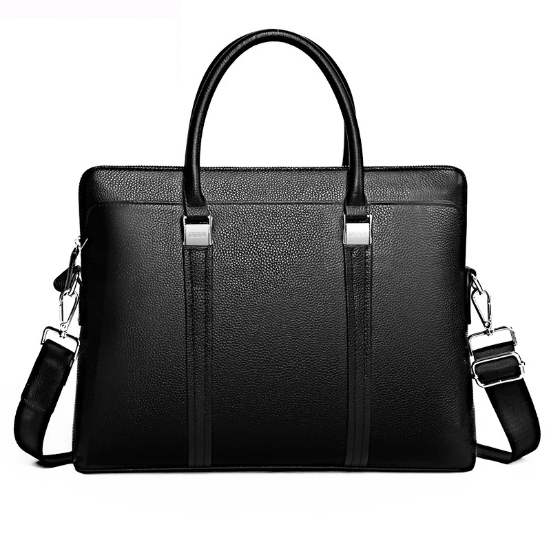 2021 New Luxury Cow Genuine Leather Business Men's Briefcase Male Briefcase Shoulder Bag Men Messenger Bag Tote Computer Bag