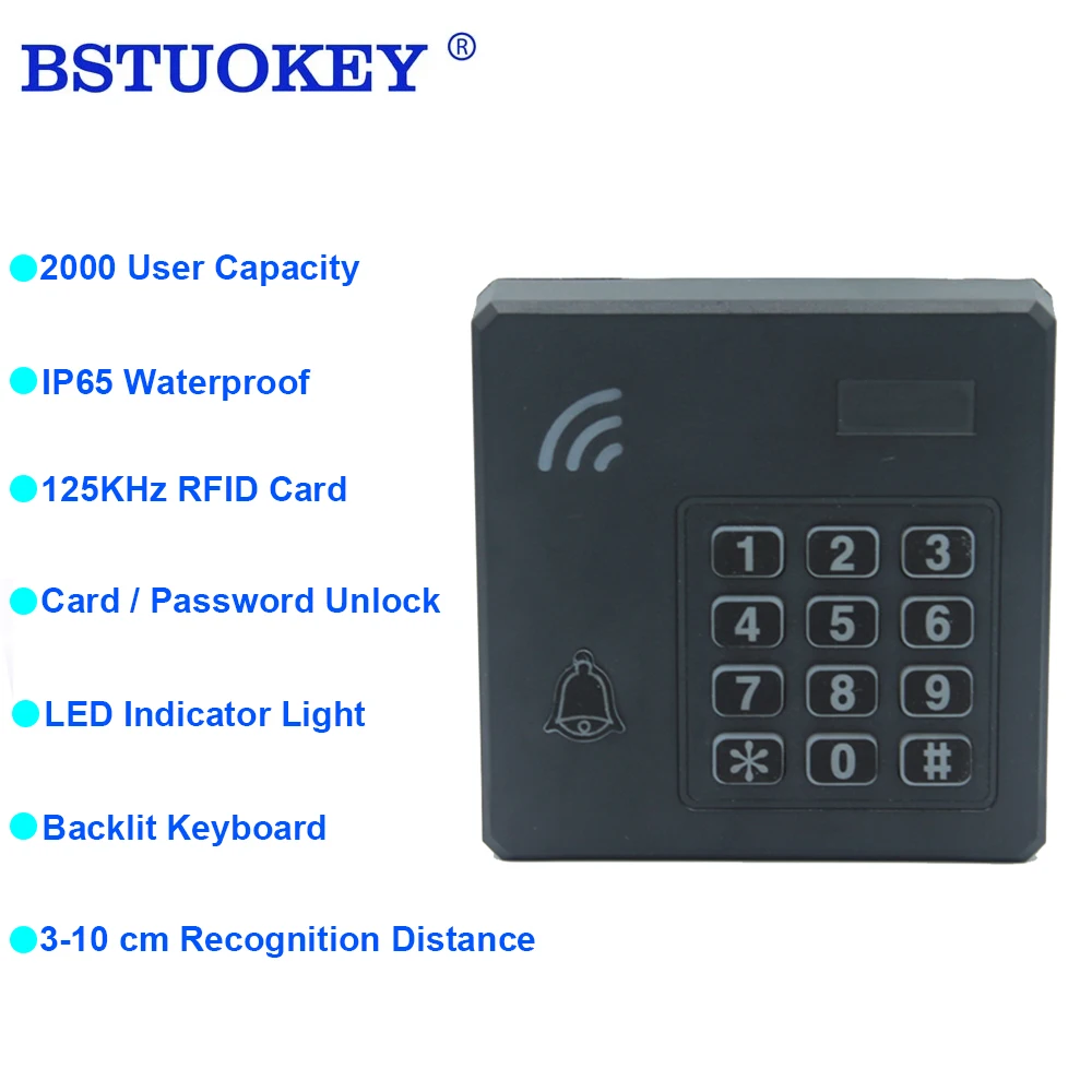 

IP67 Waterproof RFID password lock ID IC card Reader Proximity Entry Door Lock Entry Access Control Keyboard 2000 Users