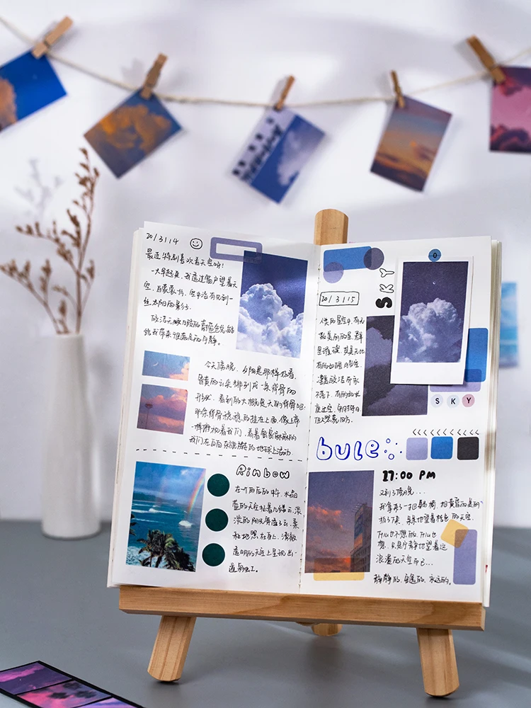 50 pcs INS Landscape Deco Stickers Sky Clouds Moon Dusk Bullet Journaling Accessories Color Stickers Aesthetic Korean Stationery