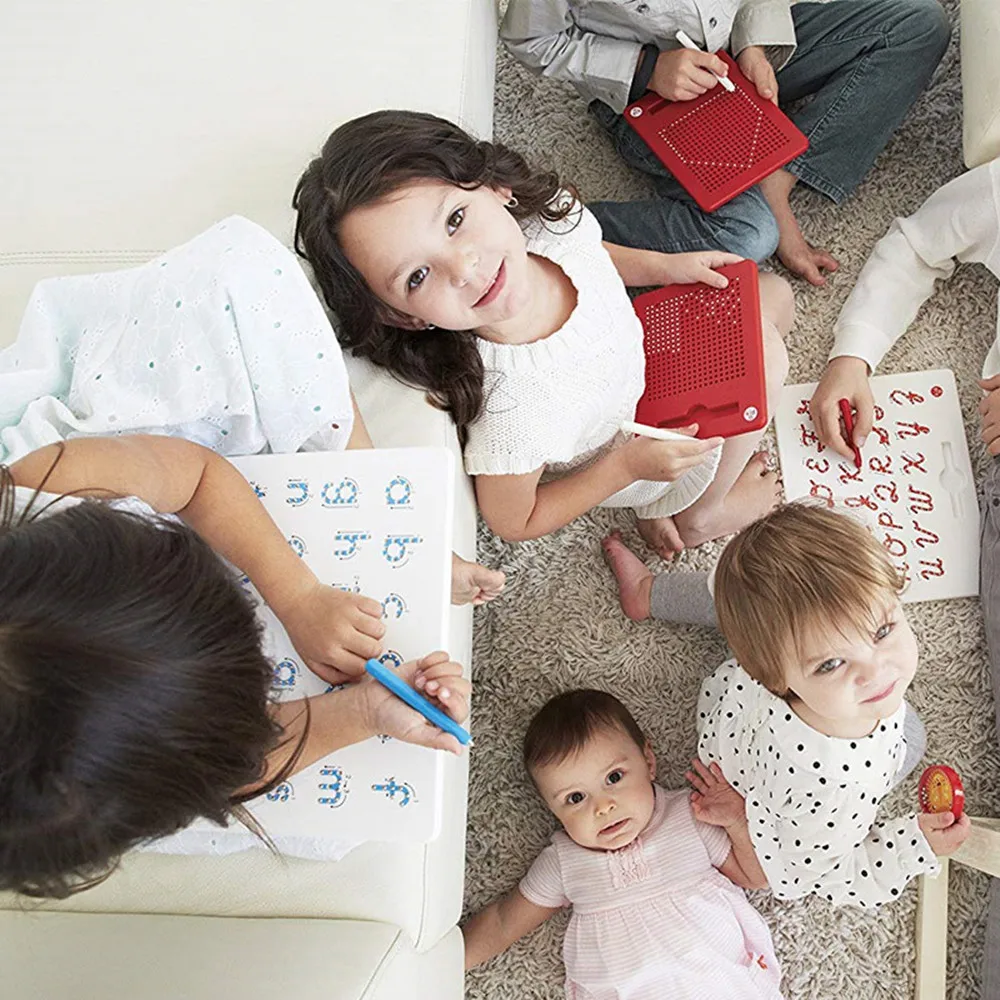 Tableta magnética para niños, tablero de dibujo con almohadilla magnética, lápiz óptico con cuentas de acero, juguetes educativos de aprendizaje y escritura, regalo