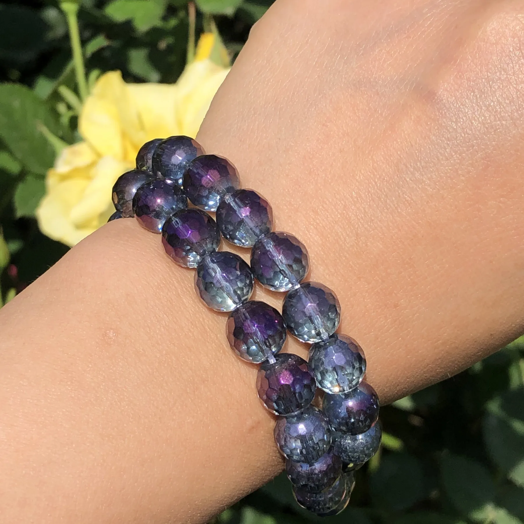 Faceted Purple Multicolour Quartzs Beads Round Loose Spacer Beads For Jewelry Making Crystal Glass Diy Bracelet 6/8/10/12MM 15”