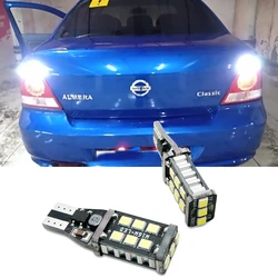 Luz LED de marcha atrás Canbus T15 W16W para Nissan Altima Pathfinder R51 Juke Almera Note 6000K, lámpara trasera de parada blanca, 2 uds.