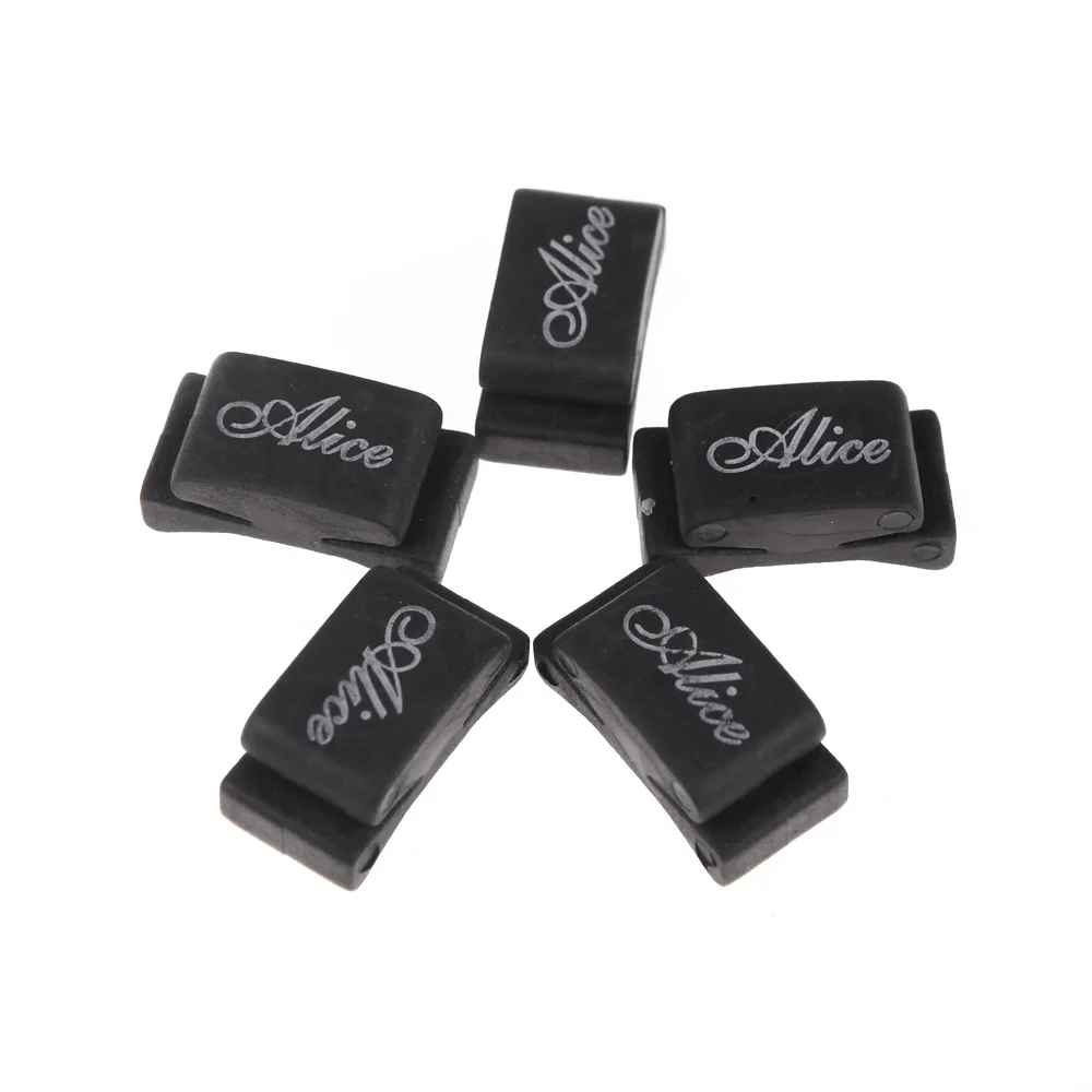 5pcs Alice Black Rubber Pick Holder Fix on Headstock Guitar Picks Accessories