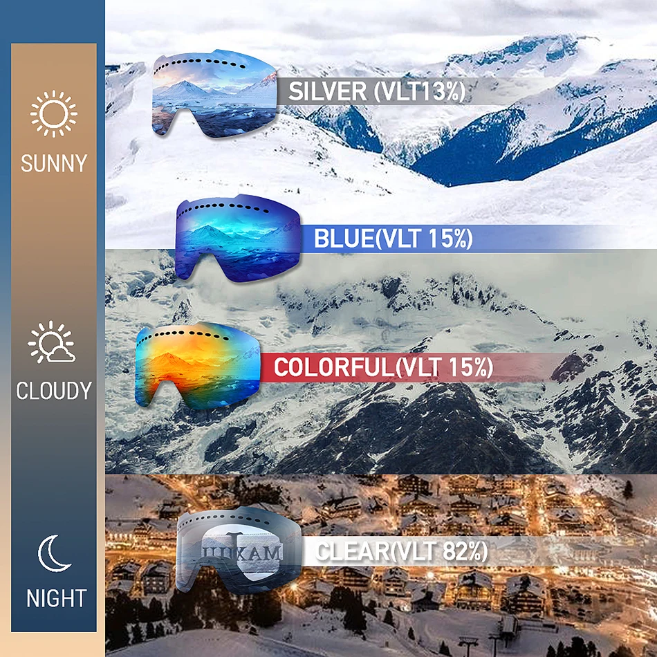 MAXJULI gogle narciarskie ochrona UV przeciwmgielne gogle śnieżne dla mężczyzn kobiety gogle młodzieżowe M2