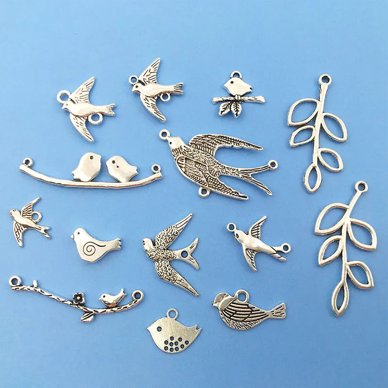 

20pcsZinc Alloy Bird Vintage Charms EarringsPendant for DIY Findings Necklace Keychain Handmade Jewelry Making Crafts Accessorie