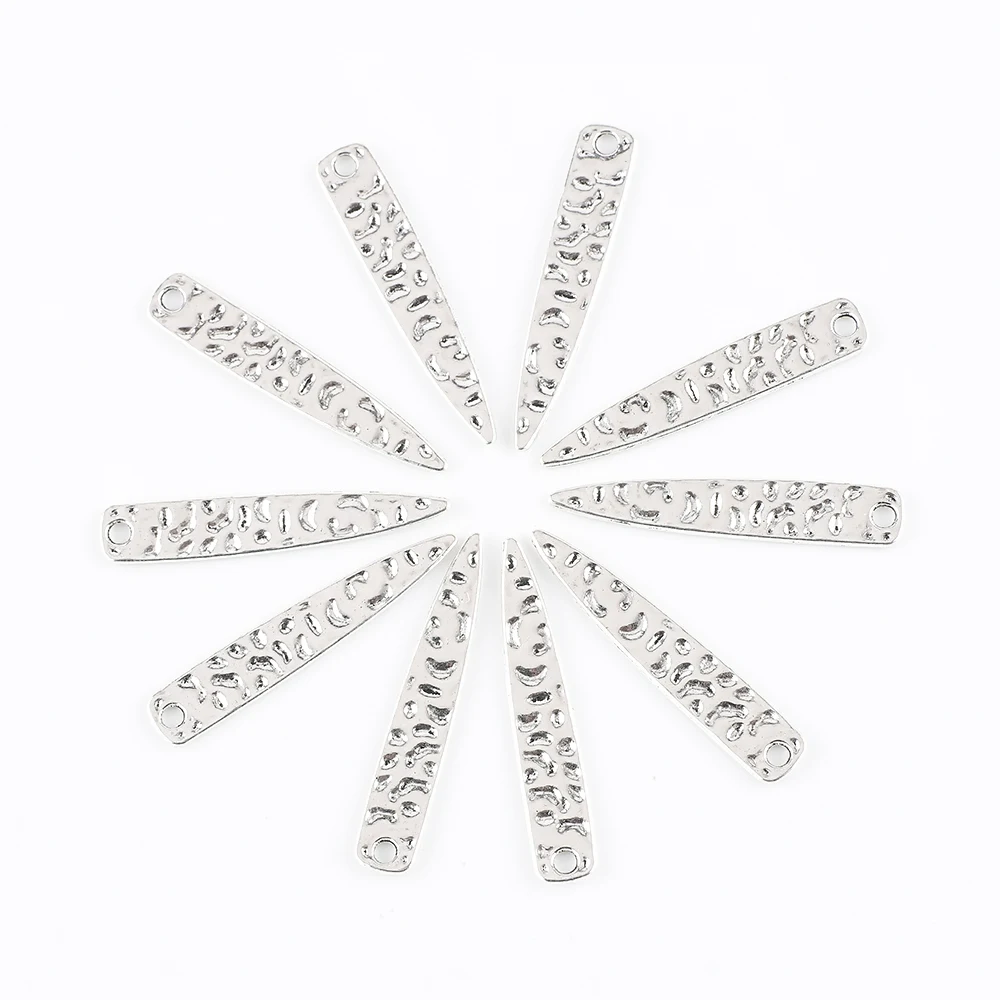 30Pcs/Lot Charms Alloy Beads Triangle Shape 8x41mm Metal Crystal Pendant Diy Making Charm Earing Necklace Finding Jewelry image 5