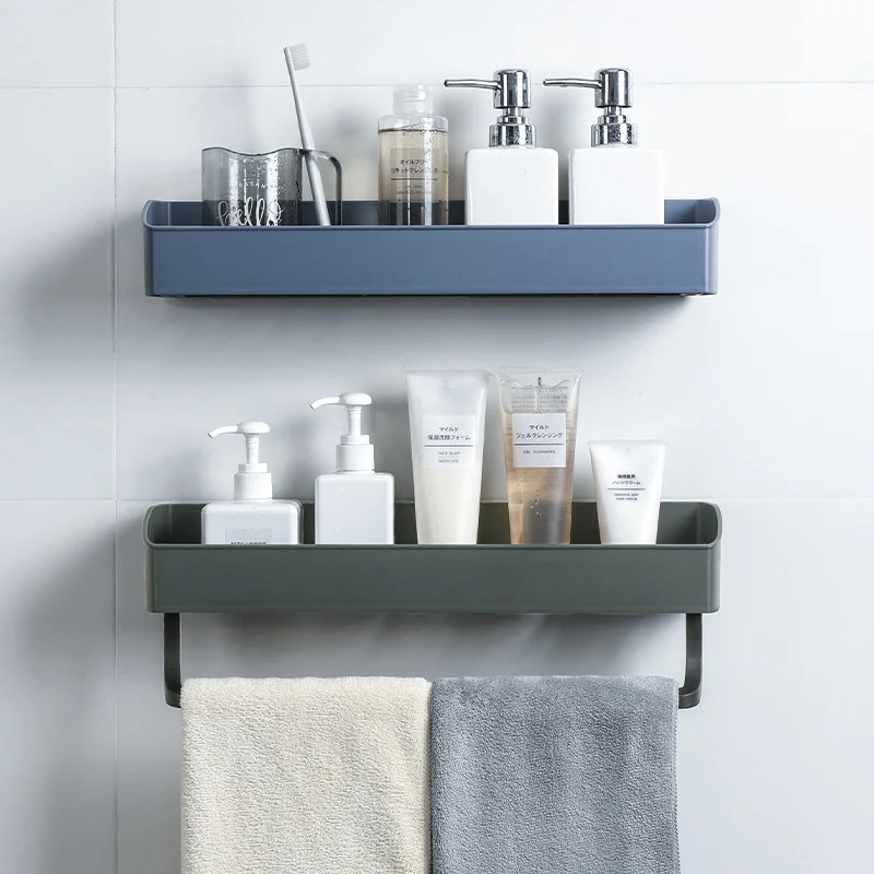 Household Items Bathroom Accessories Mounted Bathroom Organizer Shelf Bath kitchen Towel Holder Cosmetic Shampoo Storage Rack