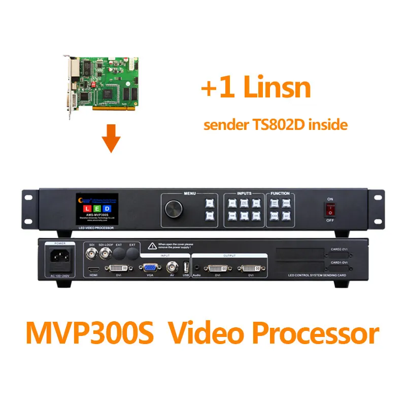 SDI video processor MVP300S with full color led sending card ts802d msd300 s2 t901 in indoor led screen p5