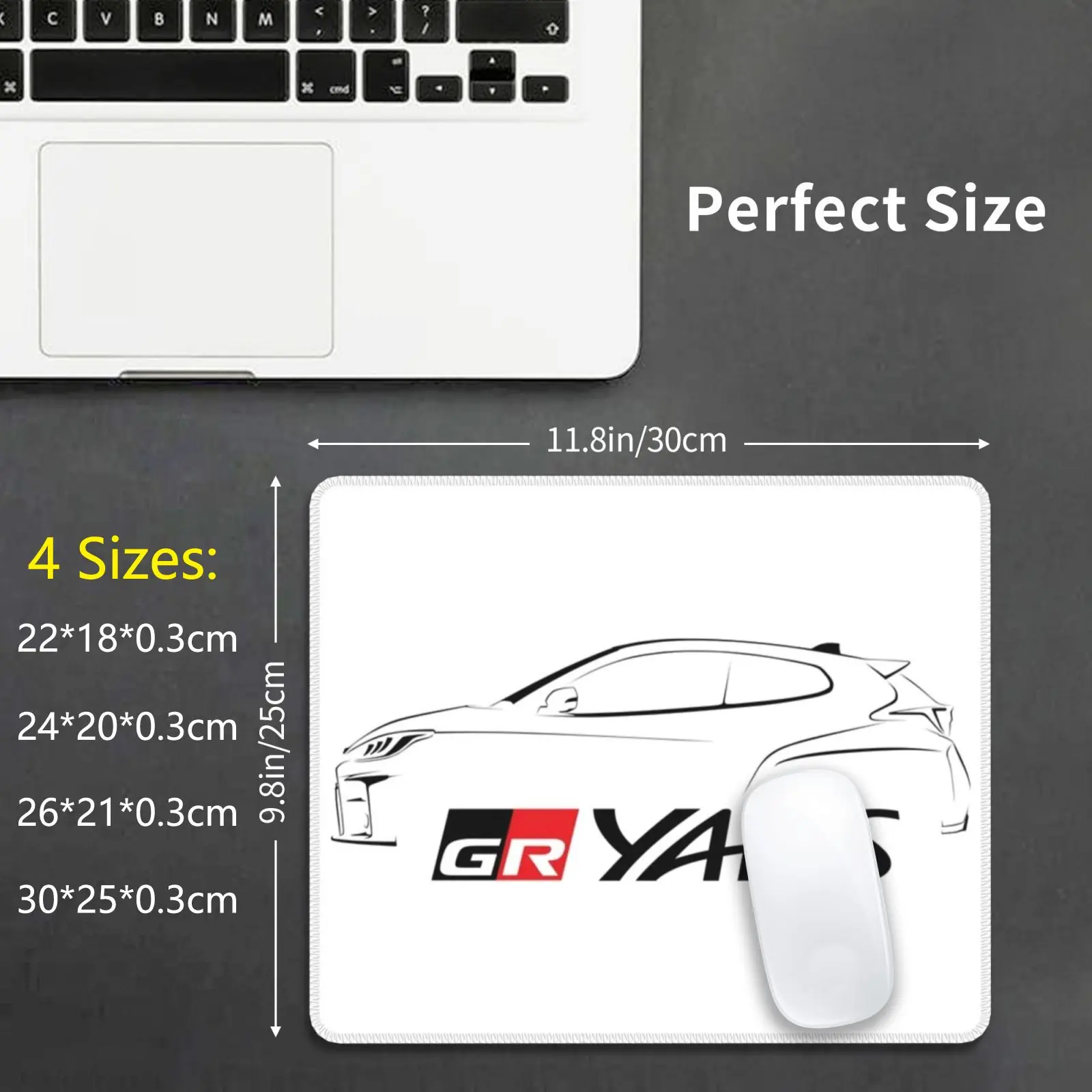 Gr Yaris Hình Bóng-Đen Miếng Lót Chuột DIY In Đệm Gazoo Đua Gr Yaris Gr Yaris Wrc Rallye Biểu Tình