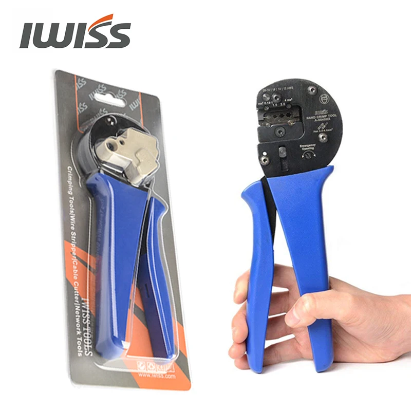 IWISS IWS-0540HX Hand Crimping Tools for 0.14mm2-4.0mm2 (AWG26-12) Harting Han D/E/C Connectors with Locator