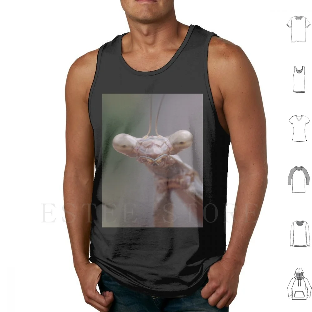 I See You But Can I Eat You Tank Tops Vest Cotton Stick Insect Head Portrait Macro Closeup Wa