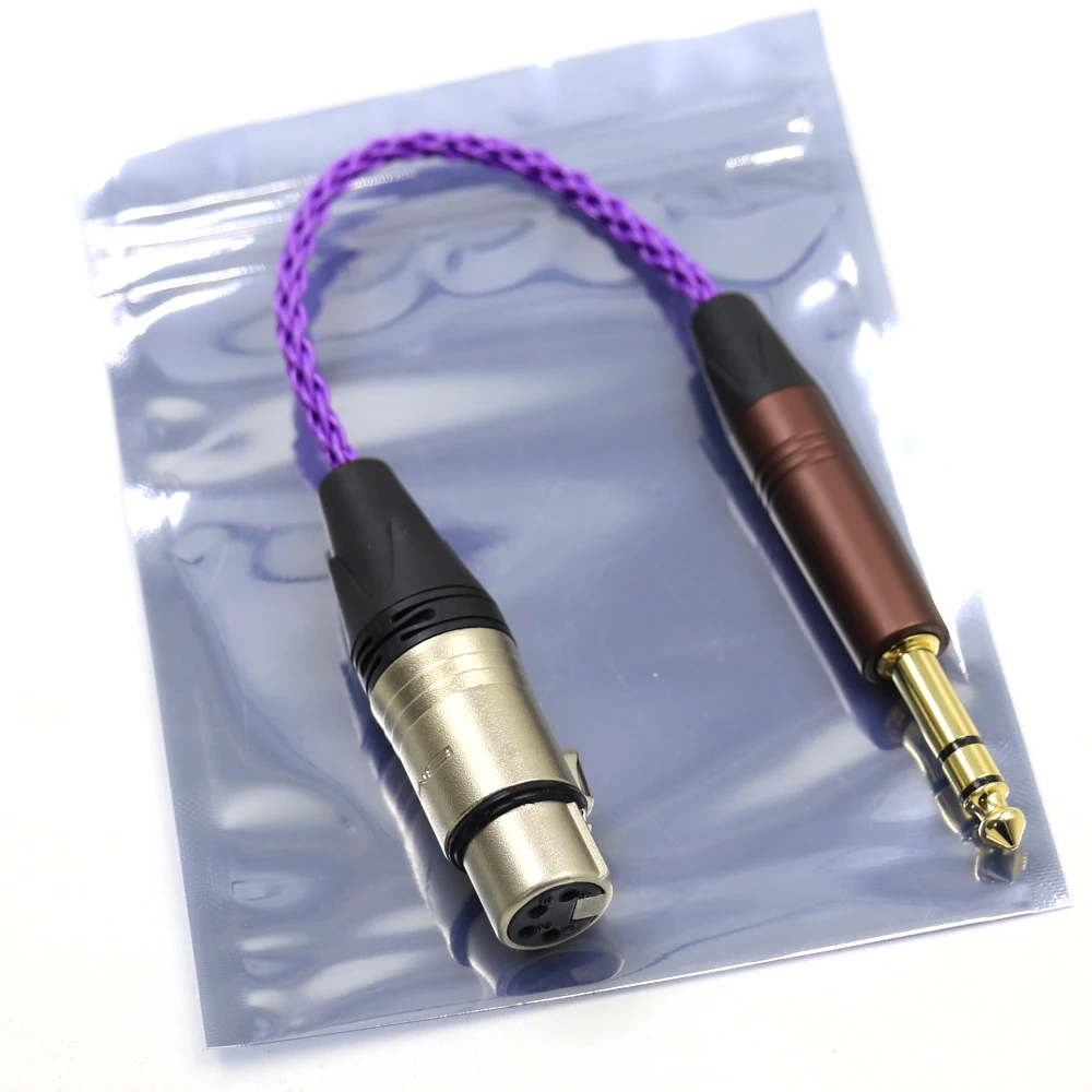 Thouliess HIFI 6.35mm 1/4 남성-4 핀 XLR 여성 밸런스드 커넥터 TRS 오디오 어댑터 케이블 6.35mm-XLR 실버 도금