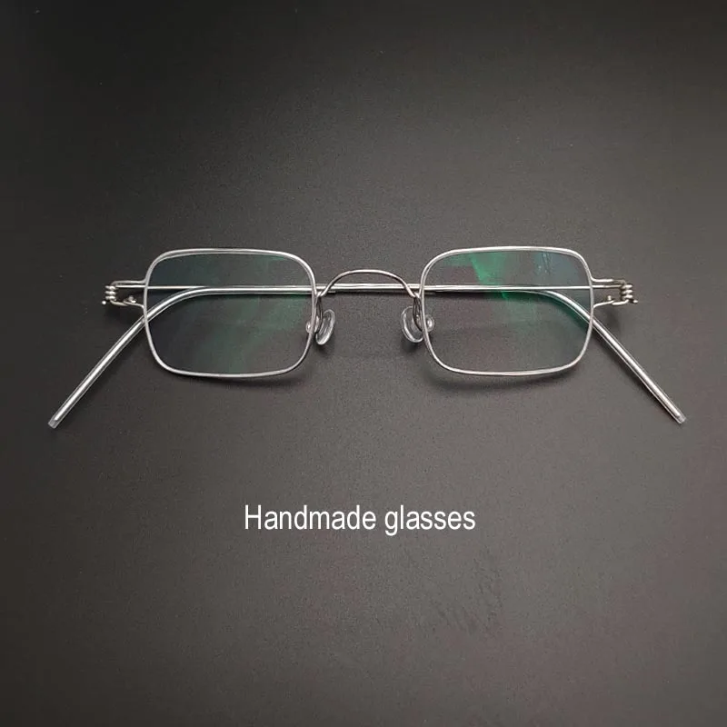 Handmade glasses non-threaded rectangular eyeglasses anti-blue light prescription presbyopia lense myopia hyperopia spectacles