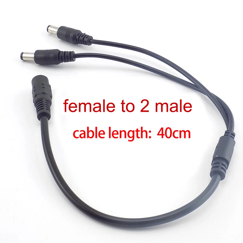 2.1x5.5mm CCTV Security Camera 1 DC Female To 2/3/4/5/6/8 Male Plug Power Cord Adapter Connector Cable Splitter for LED Strip