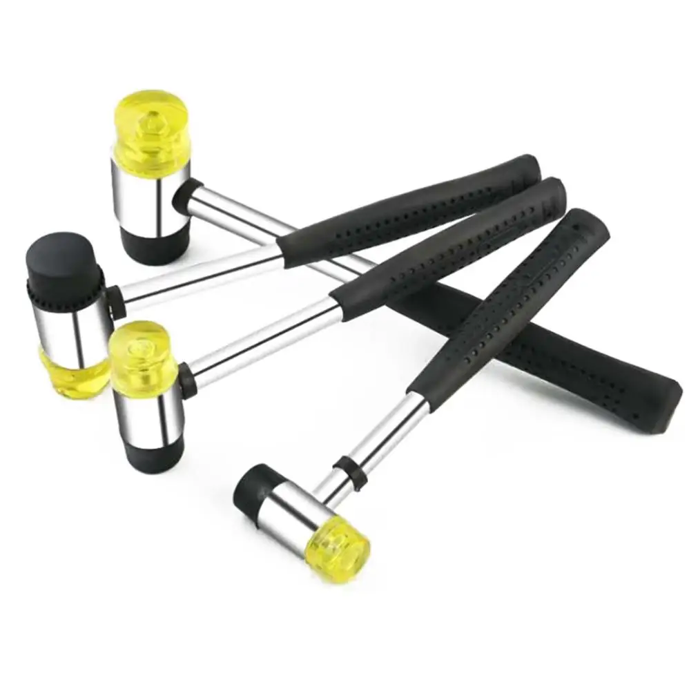 25/30/35/40mm Black Rubber Hammer Head Double Faced Work Rubber Beads Hammer with Replaceable Hammer Head Nylon Head Mallet Tool