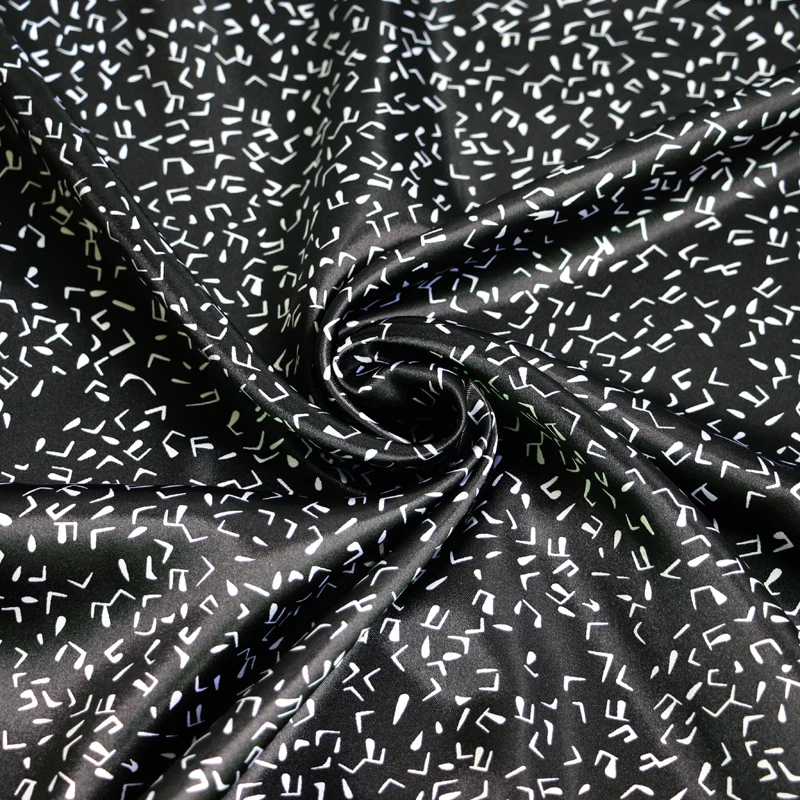 Meter glänzendes Futter, Pyjama, Robe, Hemd, Taschenmaterial, Musikdruck, Satin, Charmeuse-Stoff, Polyester, weich – Detail 31