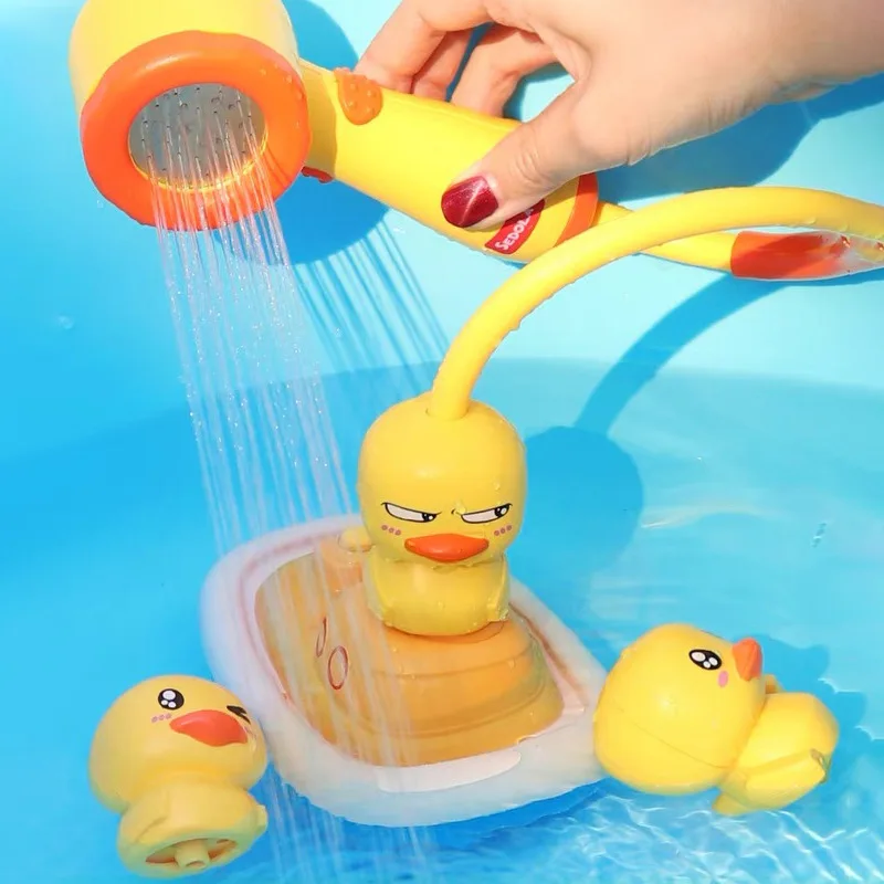 New Electric Duck Water Spray Bath Toys For Kids Baby Bathroom Bathtub Faucet Shower Toys Children Swimming Water Game Gifts