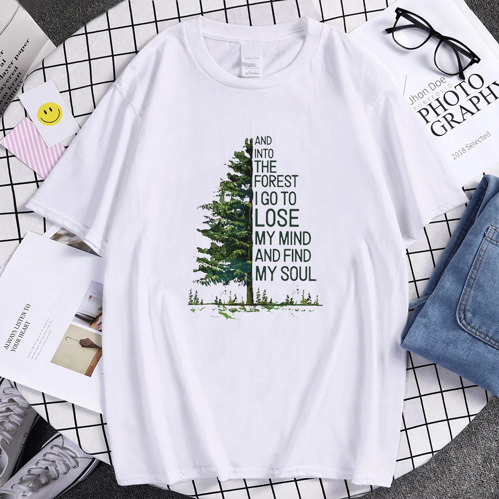 Green Tree The Forest Print Man T-Shirt Comfortable Summer T-Shirt Crewneck Breathable Clothing Fashion Oversized Tshirts Men'S